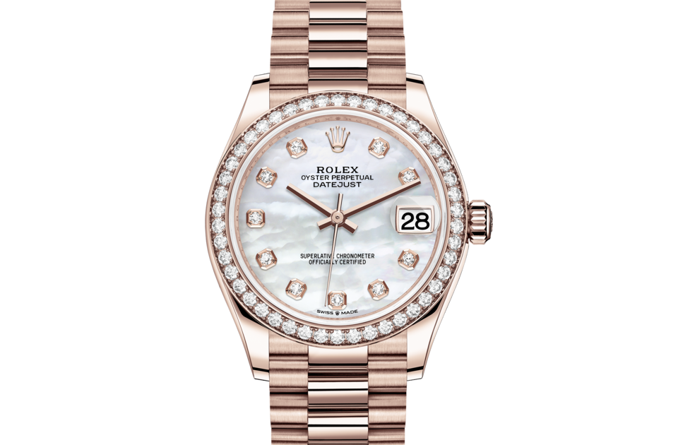 rolex datejust 31 rose gold mother of pearl