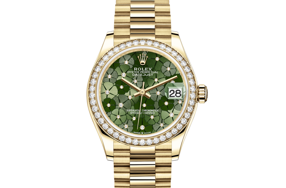 Datejust hot sale gold green