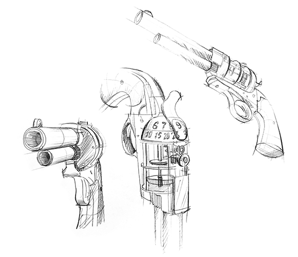pistol sketch