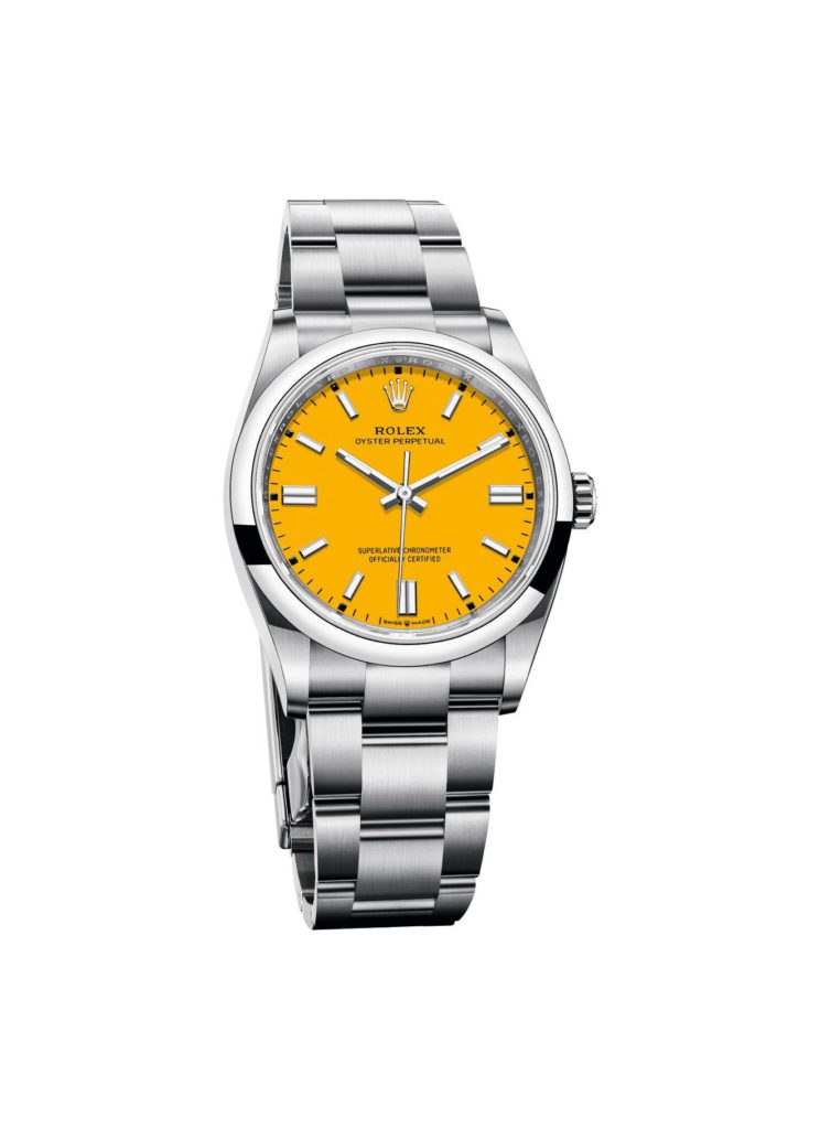 rolex oyster perpetual 36 mm amarillo