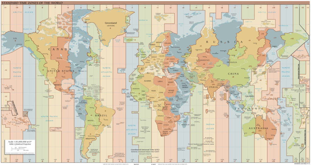 standard world time zones 