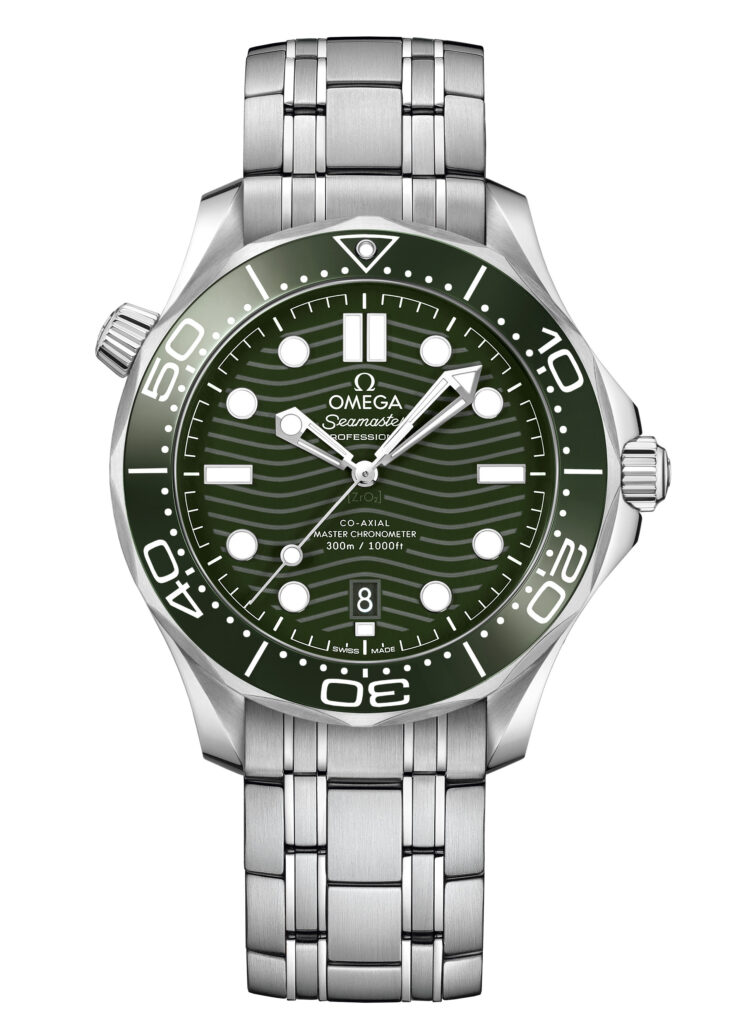Omega Seamaster Diver 300M green steel bracelet