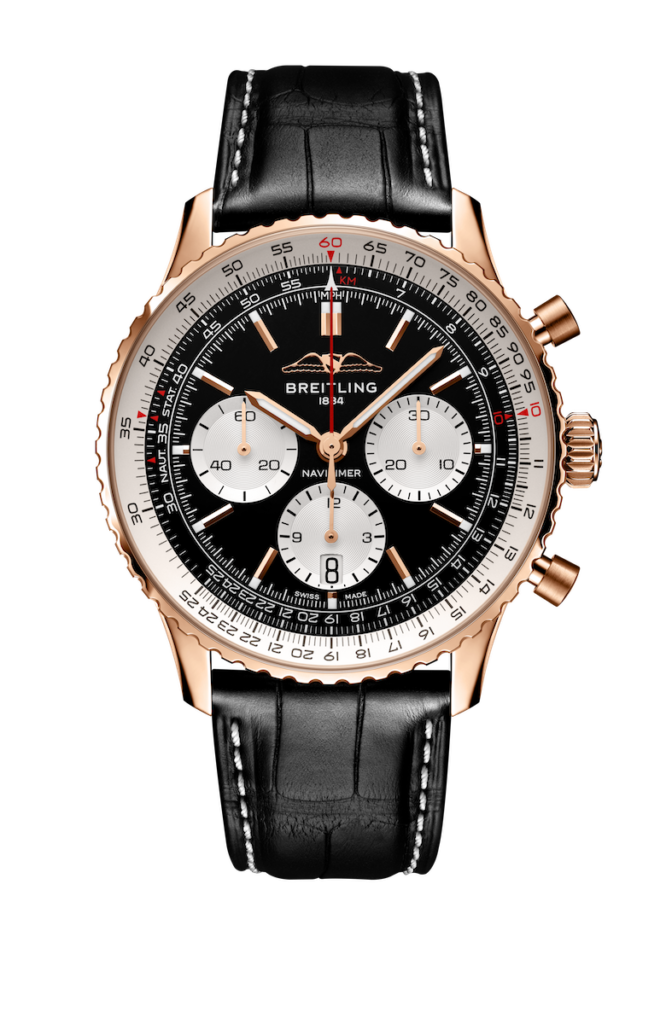 Breitling Navitimer B01 Chronograph 43 leather red gold soldat