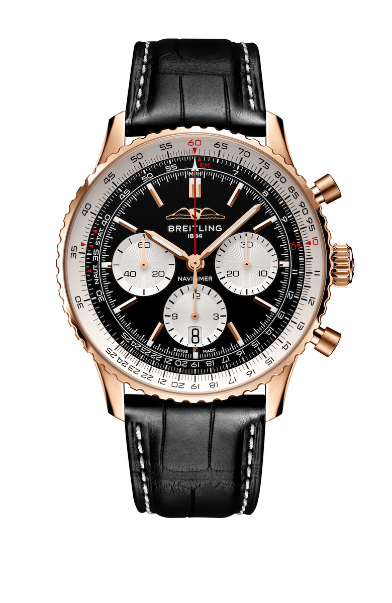 Breitling Navitimer B01 Chronograph 43 leather red gold soldat