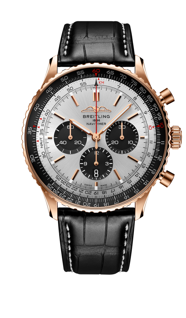 Breitling Navitimer B01 Chronograph 46 leather red gold soldat