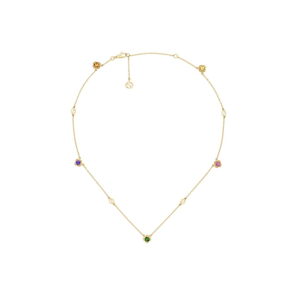 GUCCI</br>Interlocking G Necklace with Gemstones</br>