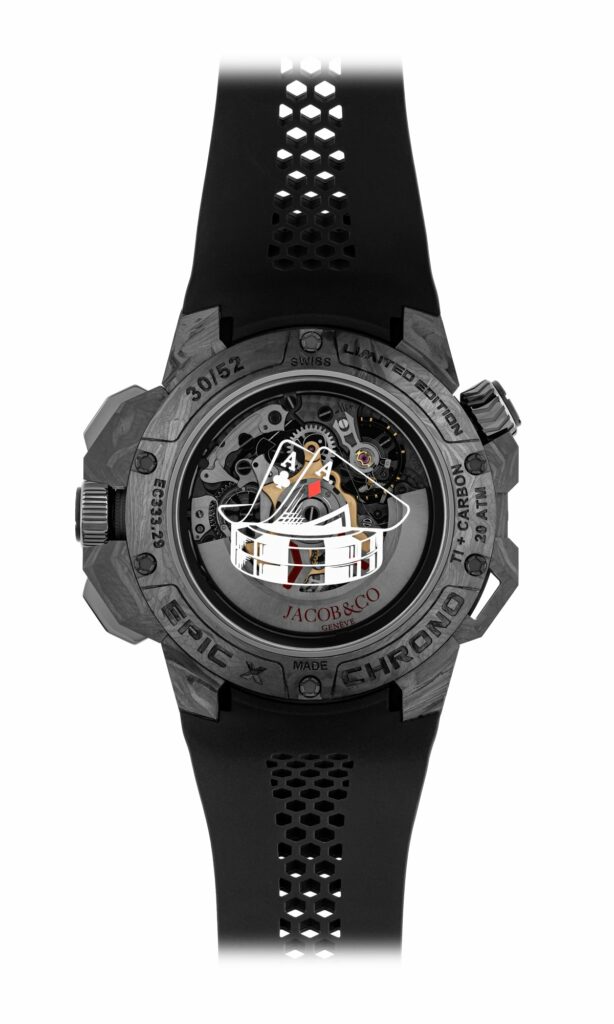 All in con el nuevo Jacob & Co Epic X Chrono 47 mm Carbon Forged Poker