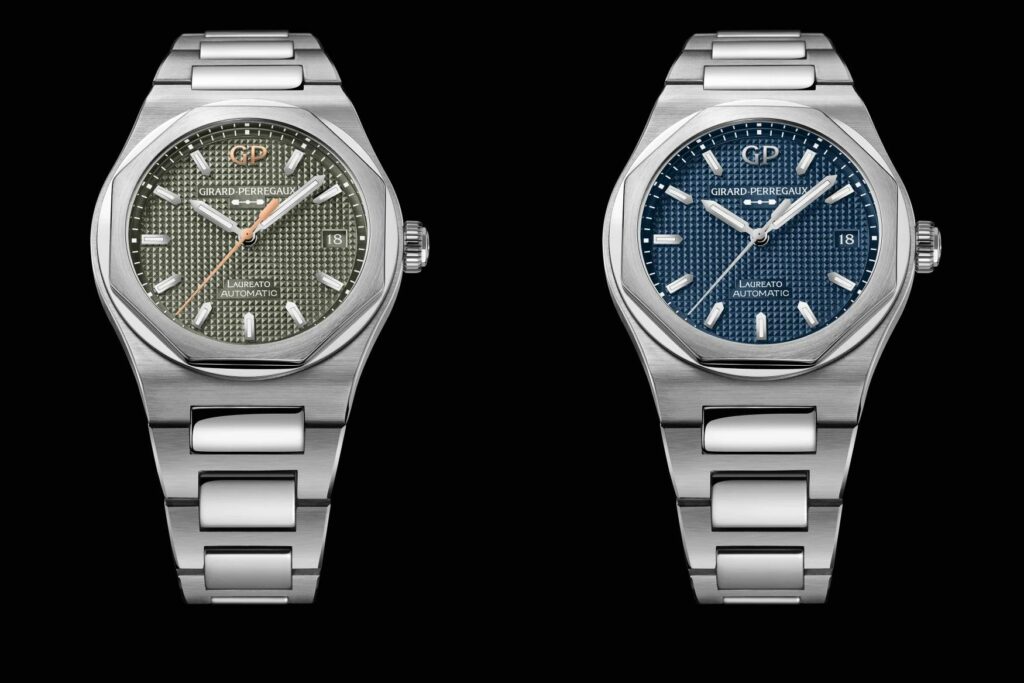 Girard-Perregaux Laureato 38mm Sage Green y Midnight Blue, para un look sport-chic perfecto