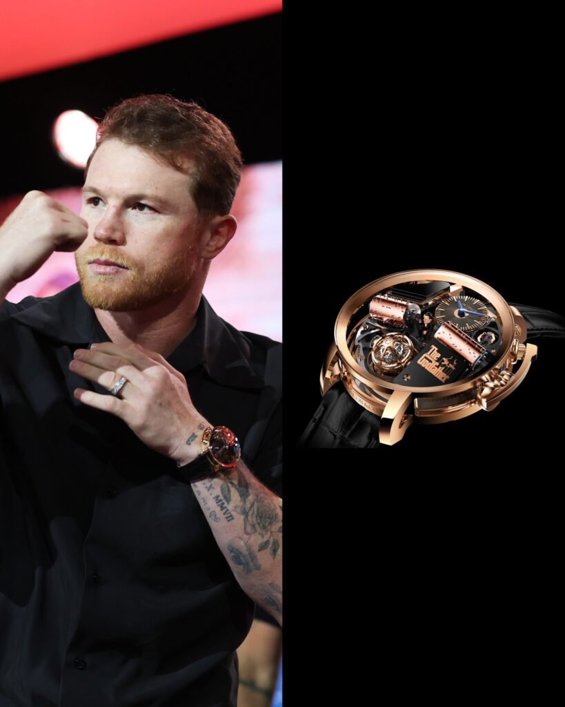 "Canelo" Álvarez luce un increíble reloj homenaje a "El Padrino" durante su careo frente a Terence Crawford "Canelo" Álvarez luce un increíble reloj homenaje a "El Padrino" durante su careo frente a Terence Crawford
