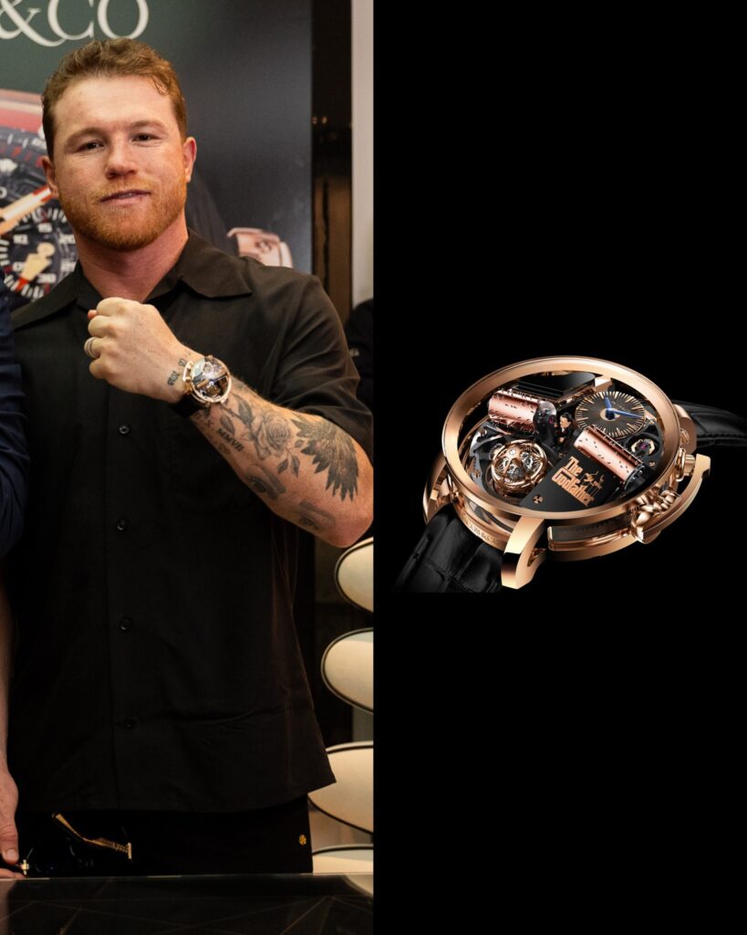 "Canelo" Álvarez luce un increíble reloj homenaje a "El Padrino" durante su careo frente a Terence Crawford "Canelo" Álvarez luce un increíble reloj homenaje a "El Padrino" durante su careo frente a Terence Crawford
