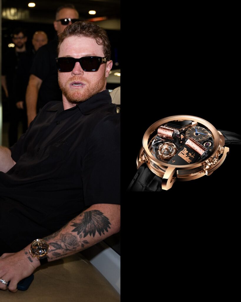"Canelo" Álvarez luce un increíble reloj homenaje a "El Padrino" durante su careo frente a Terence Crawford "Canelo" Álvarez luce un increíble reloj homenaje a "El Padrino" durante su careo frente a Terence Crawford