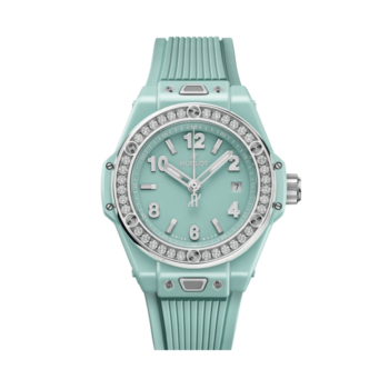 Big Bang One Click Mint Green Ceramic Diamonds