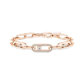 Pulsera de diamantes en oro rosa Move Link