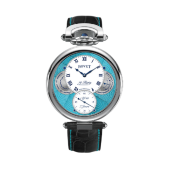 19 Thirty White Lacquer & Turquoise Guilloche Dials, Stainless Steel